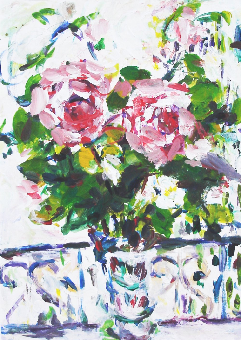 Les Roses 2 - acrylique